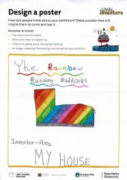 Rainbow Running Ruddocks by Ava Inventors log exhibition poster